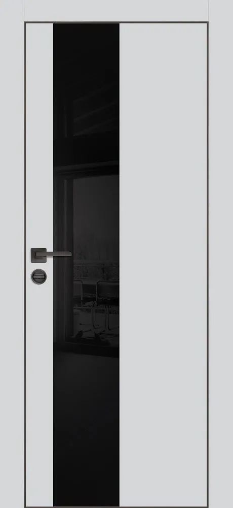 Фото Межкомнатная дверь ПХ- 6 черная кромка с 4-х ст. Сапфир матовый